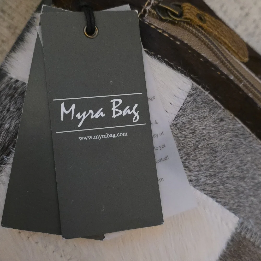 Myra Patchwork Leather Cowhide Crossbody Purse NWT